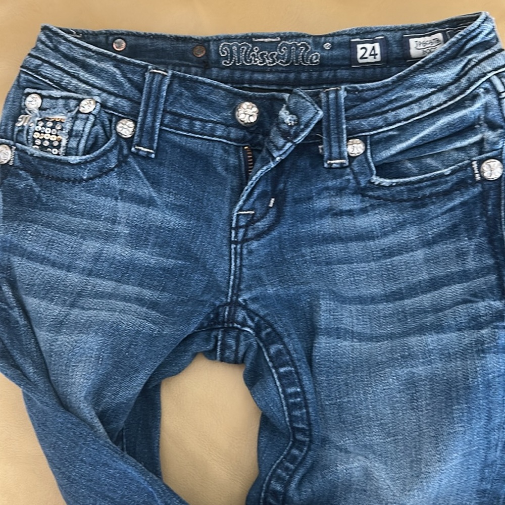 MissMe Jeans bootcut size 24. JP6067B Boot - Picture 2 of 9